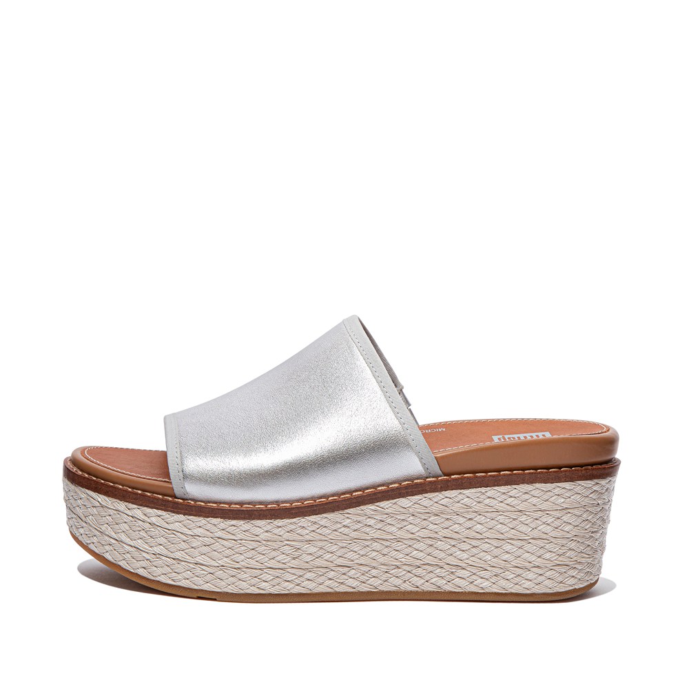 Fitflop Womens Wedge - Eloise Mixed-metallics Slides - Silver - 708-DVWKIE